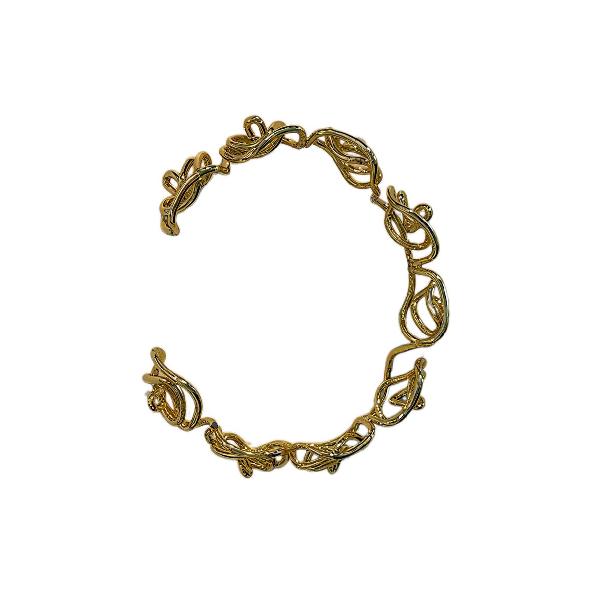 Modern Art Swirl Cuff Bracelet - 18K Gold-Plated Copper