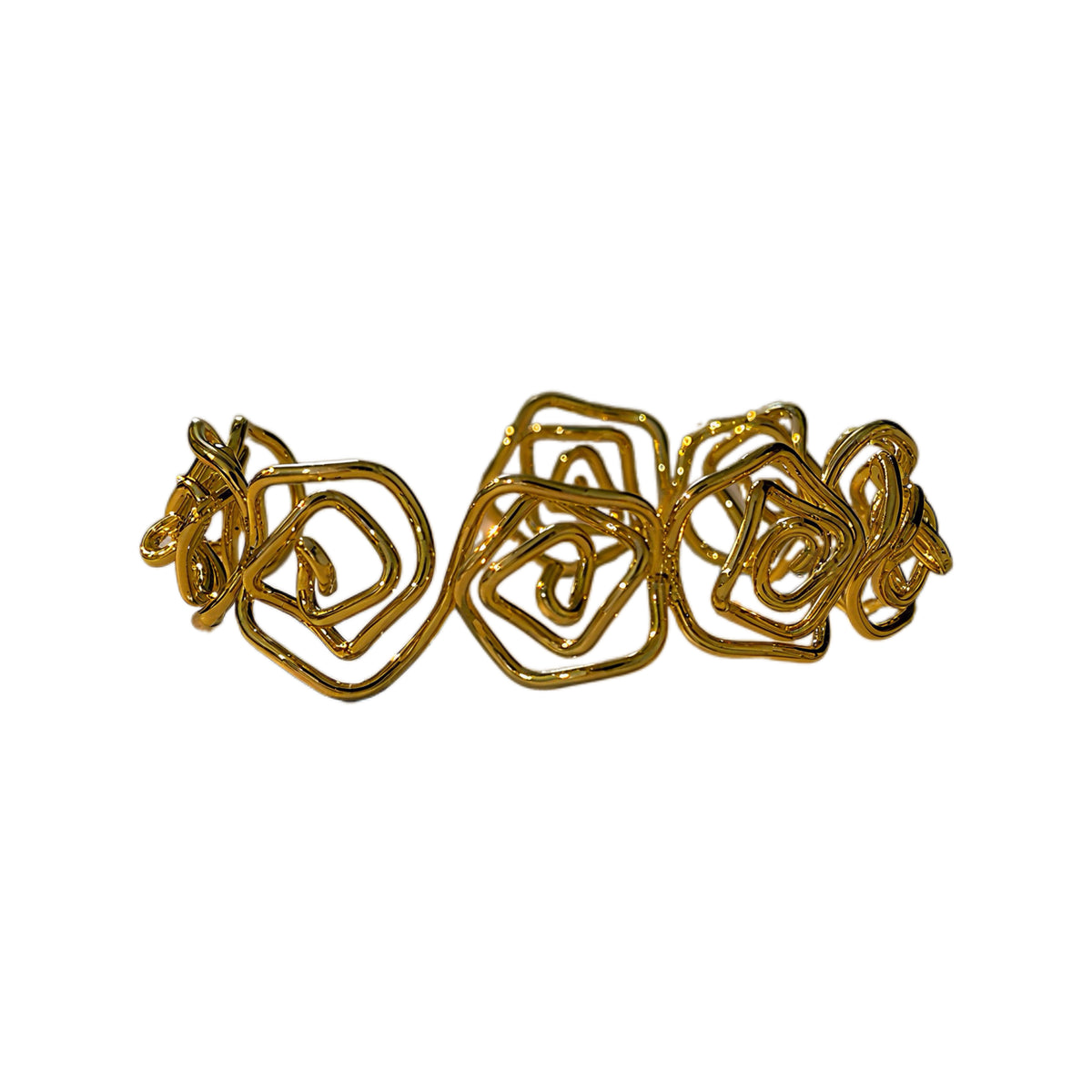 Modern Art Swirl Cuff Bracelet - 18K Gold-Plated Copper