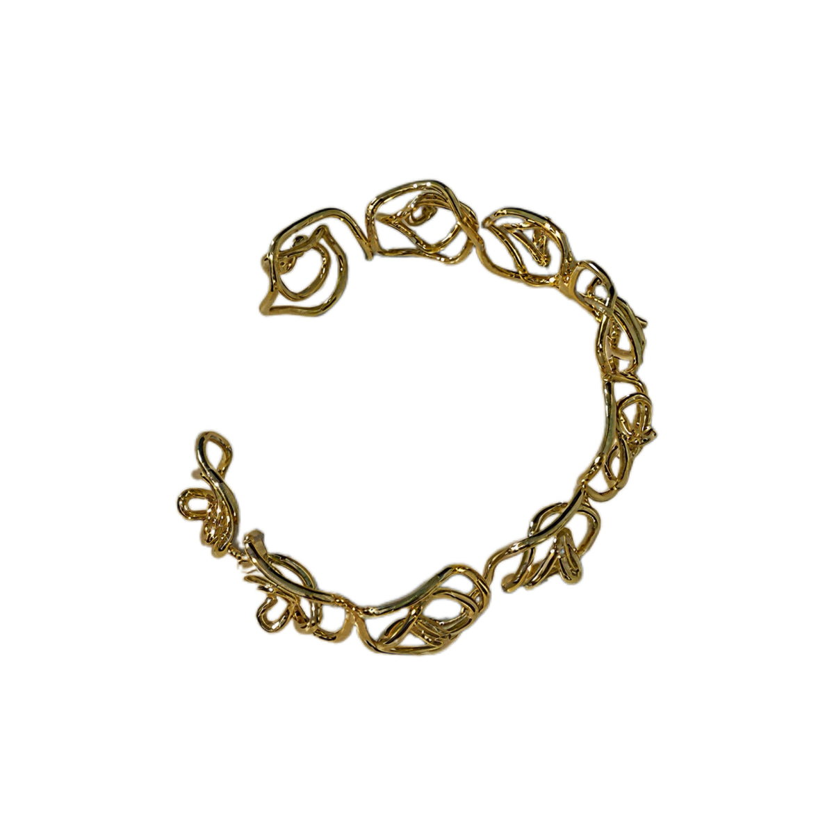 Modern Art Swirl Cuff Bracelet - 18K Gold-Plated Copper